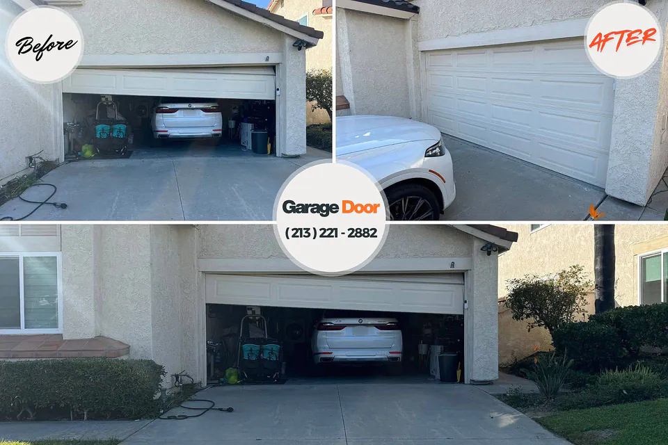 Before and after: garage door repair Laureldale, PA